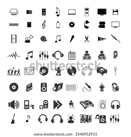 Multiple music icon design. All parts of music icon