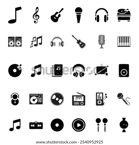 Multiple music icon design. All parts of music icon