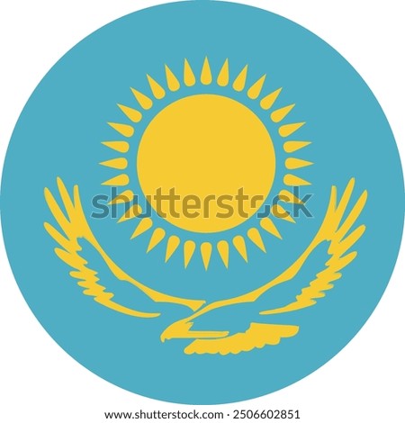 Kazakhstan flag circle for decoration and illustration