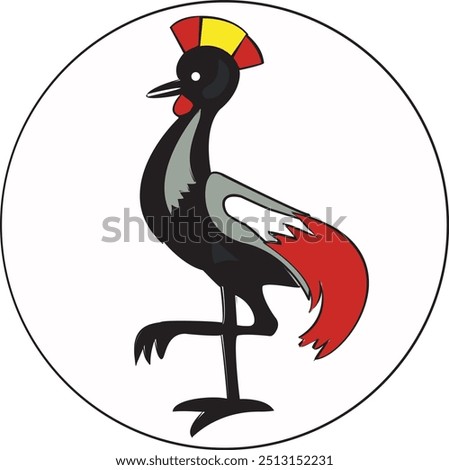 The Grey Crowned Crane, symbol of Uganda flag