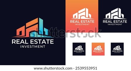 Real estate with modern concept home building logo design inspiration, Architectural building construction logo design template