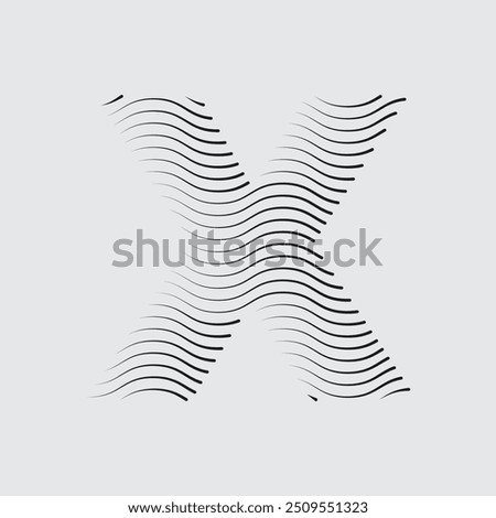 Letter X logo with black twisted lines.