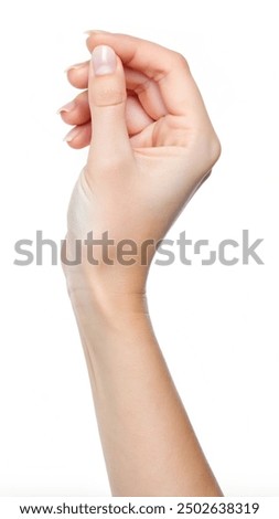 Image, Stock Photo Womans hand holding a syringe