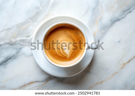 Similar – Image, Stock Photo Cup of cappuccino on grey textured background