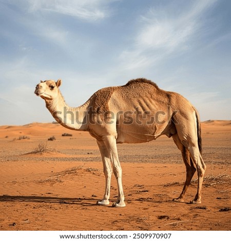 Similar – Foto Bild Wilde Kamele stehen in der Wüste