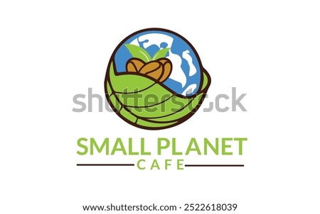 Small planet cafe logo design