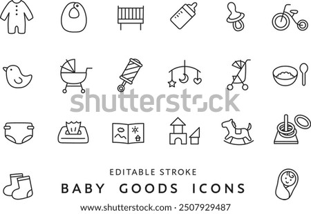 Icon set related to childcare