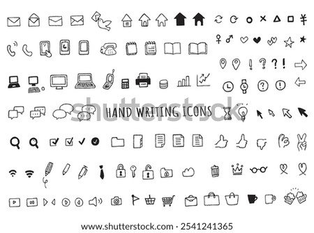 Hand drawn business icon set