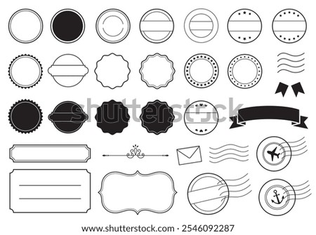 Set of simple postmarks and frames