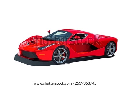 luxury famous hypercar in shiny red color