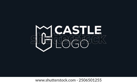 Majestic Stone Castle Logo Design Featuring a Historic Fortress with Towering Turrets and a Grand Entrance.