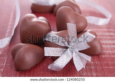 stock photo : heart shape chocolate isolated on white