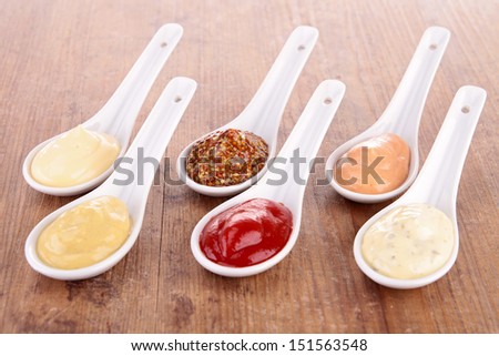 mayonnaise,ketchup,mustard and other sauce