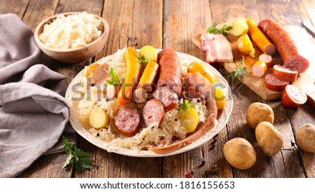 Similar – Image, Stock Photo Choucroute Meat Sausage