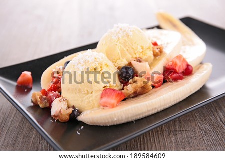 banana and vanilla ice cream