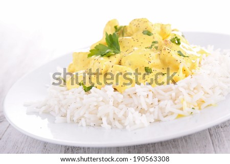 rice and chicken curry sauce