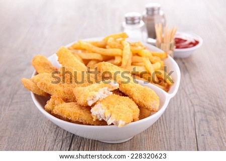 breaded meat or fish