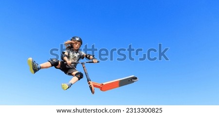 Similar – Image, Stock Photo Riding scooter in skate park