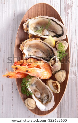 oyster,shrimp and clam