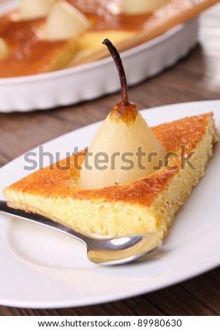 slice of pear cake