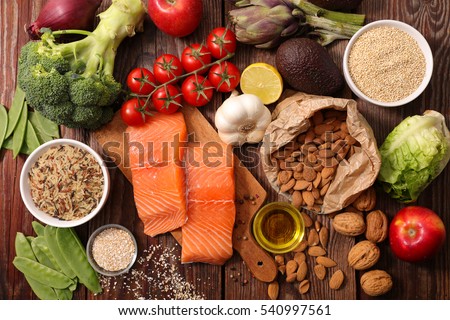 selection of healthy food Foto d'archivio © 