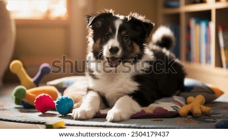 Similar – Image, Stock Photo Border collie puppy with blue eyes