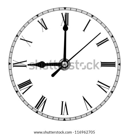 Analogue Clock Face Displaying Nine O'Clock Stock Photo 116962705 ...