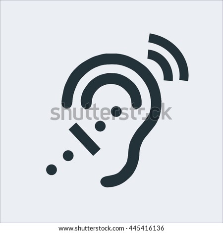 Universal access icon, Deafness icon, hard of hearing icon,audible icon, deaf icon, ear icon, hearing icon, Web Application Icons, Accessibility Icons,signing icon,vector