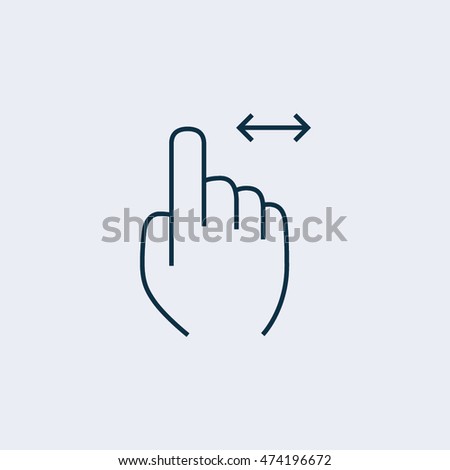 Horizontal Scroll touch screen gesture vector, Scroll touch screen gesture icon. 
