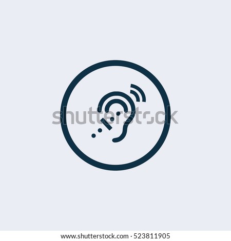 Universal access icon, Deafness icon, hard of hearing icon,audible icon, deaf icon, ear icon, hearing icon, Web Application Icons, Accessibility Icons,signing icon,vector