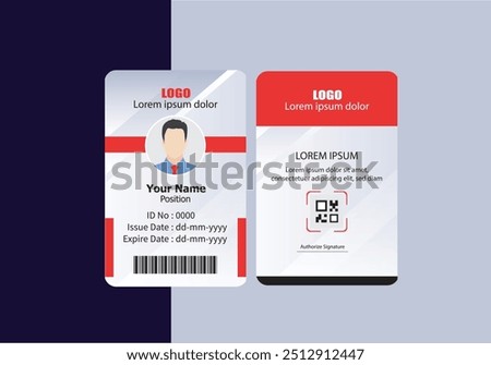 PVC Modern ID card template perfect for corporate, educational, business, company, office, staff or event purposes. This design features a professional layout with customizable fields.