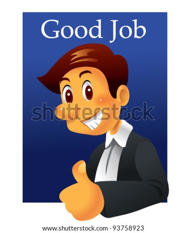 Man Showing Good Sign Stock Vector Illustration 93758923 : Shutterstock