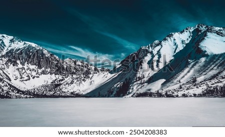 Similar – Image, Stock Photo Snowy mountain ridge in winter