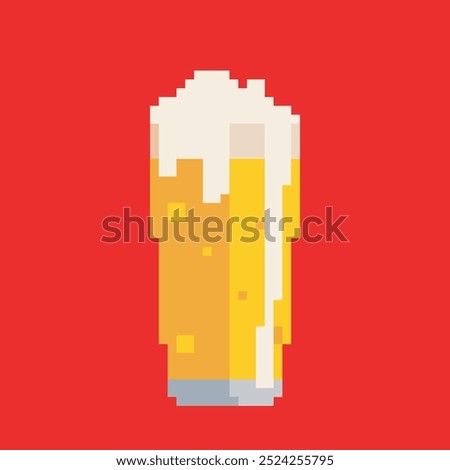 beer filled title pixel art, vector illustration on isolated background.