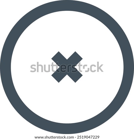 Cancel or delete icon in circle with outline stroke