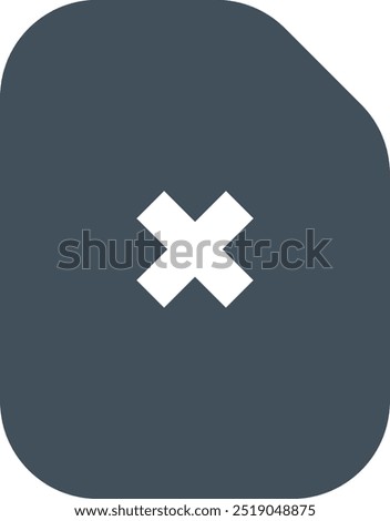 Filled flat delete file icon. vector icon for your website, mobile, presentation, and logo design.