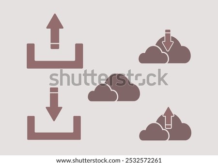 Cloud Storage Upload Download Arrow Icons