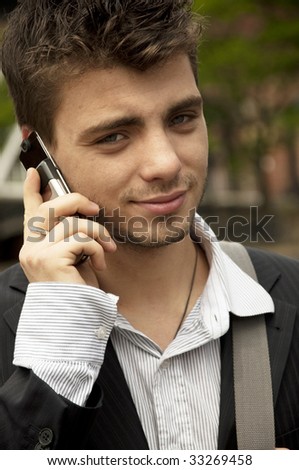Handsome guy with a cell phone