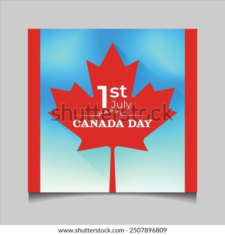 Canada Day is celebrated Canada flag,white Text on July 1st each year and marks the anniversary of the confederation of Canada.