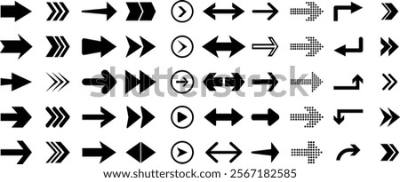 Arrows big black set icons, Arrow vector collection cursor. . Arrow vector collection. Collection different arrow signs. Black arrows icons. Arrows vector illustration collection.