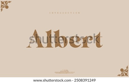 Albert Elegant Font Uppercase Lowercase and Number.