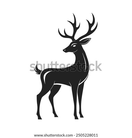 Deer silhouette vector style art illustration