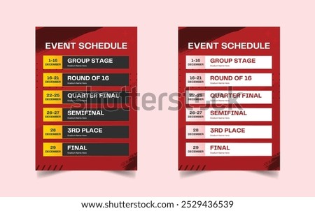 Sports Tournament Schedule Flyer Design Template