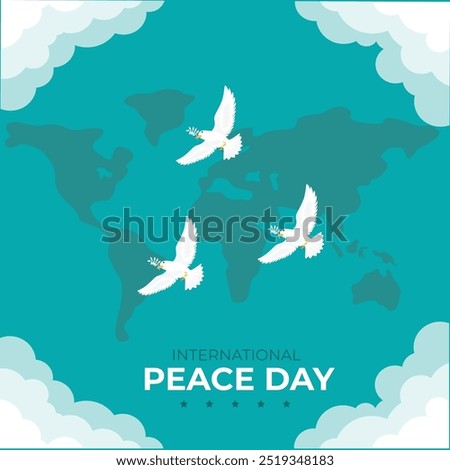 International Peace Day . adobe illustrator. Flat design. Vector.