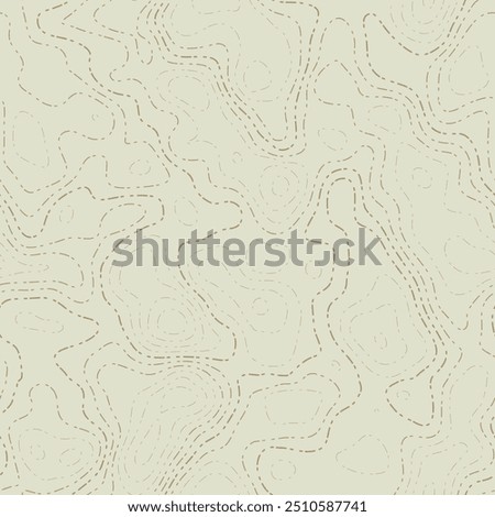 Seamless vector backdrop of topographic map. Pattern of continuous topography lines. Trekking routes meandering across mountainous landscapes. Geographical grid creating a contour-filled background.