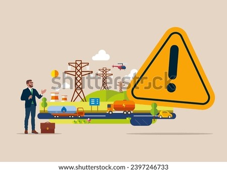 Global warming in danger. Biofuel, ecology issue. Stop air pollution. Flat modern vector illustration.