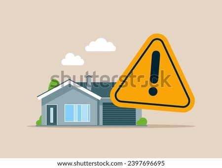 Suspicious real estate and risky pay credit to bank app. Modern vector illustration in flat style