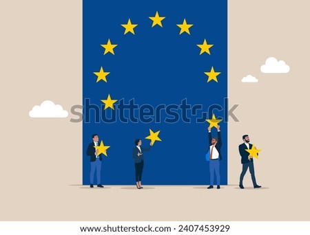 Introduction in European Union or EU Exit. European Commission. Flat vector illustration