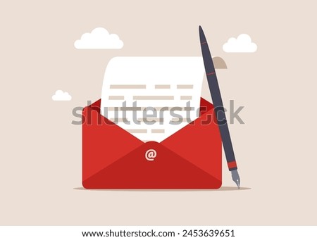 Email communication for best business negotiation. Writing email like professional. Modern vector illustration in flat style.