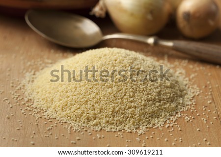 Raw couscous grains, popular food in North African countries